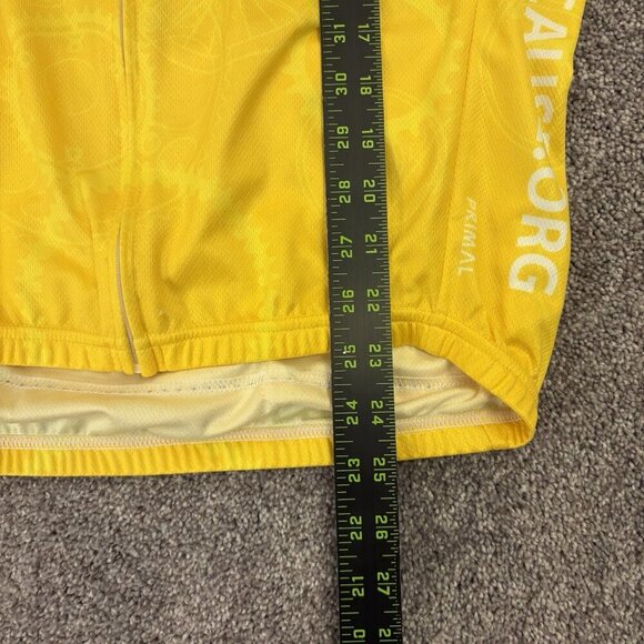 Primal Men's Cycling Full Zip Jersey Size M White Yellow Pedal The Cause EUC - Picture 12 of 14